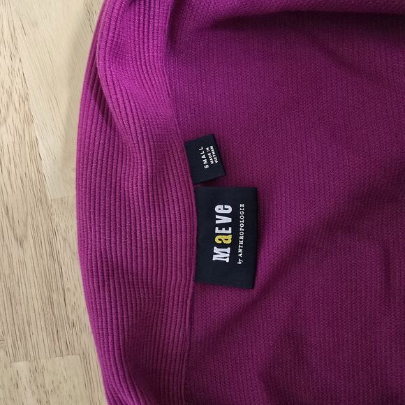 Maeve Anthropologie Sweater Womens Small Off Shoulder Button Ribbed Pullover Top - Picture 3 of 9